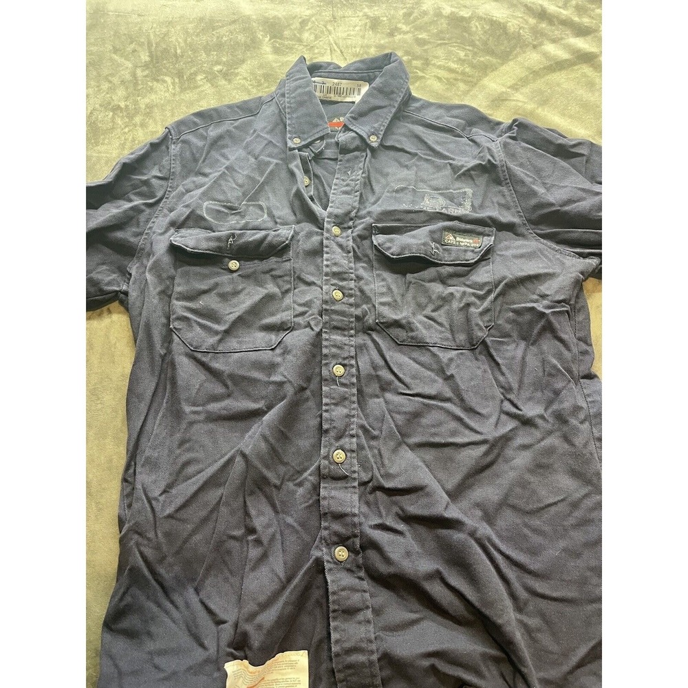 Bulwark Protective Apparel Men's Medium Ultra soft M-RG FR Button Up Work Shirt